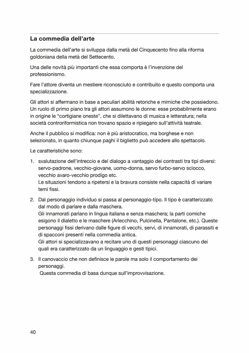 Il teatro
Il periodo che va dalla fine del Cinquecento al Settecento segna in Europa il trionfo
del teatro.
Esso nasce e si afferma nella pr