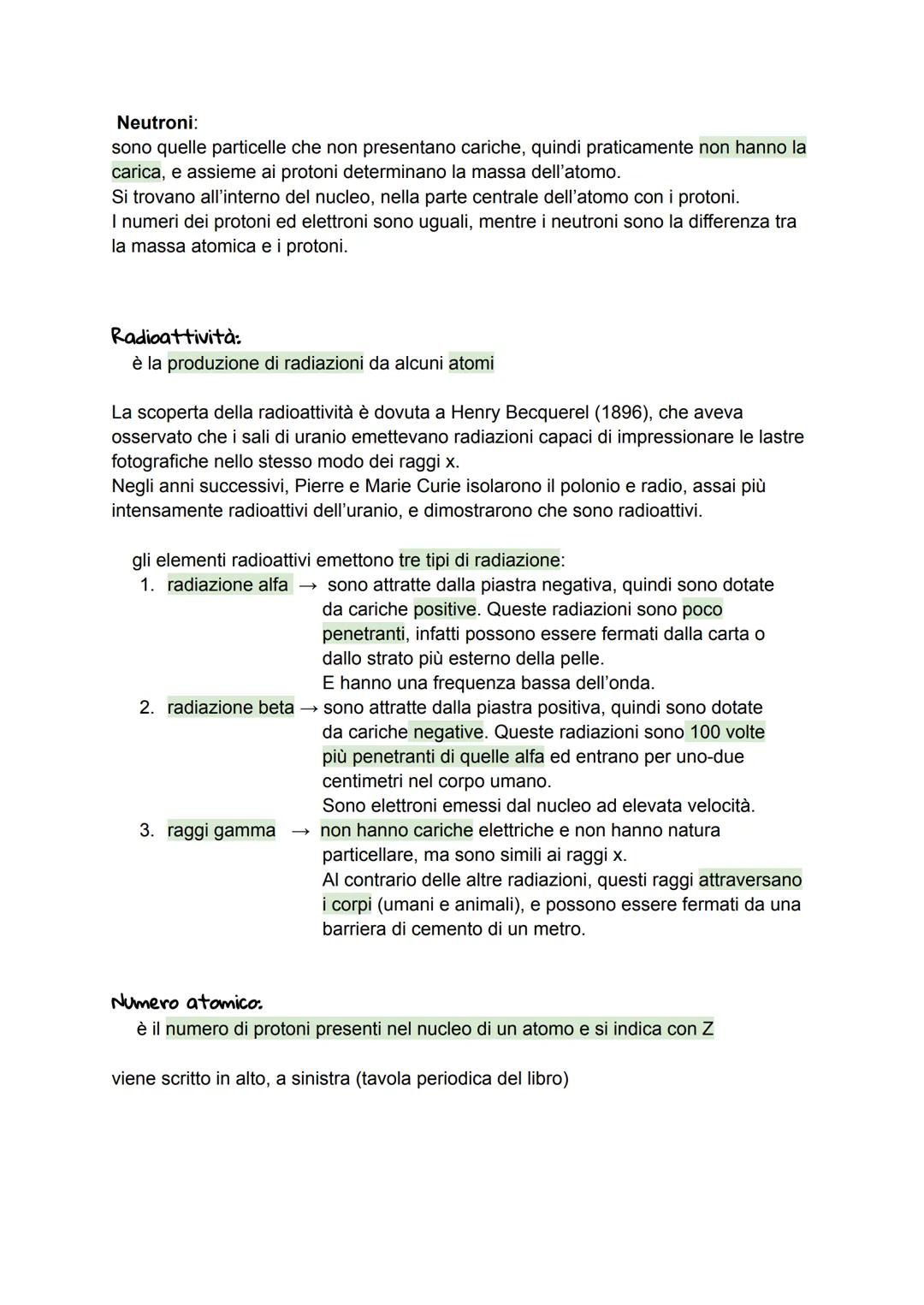 Carica Elettrica:
STRUTTURA DELL'ATOMO
è la quantità di elettricità di cui è dotato un corpo:
Positiva; atomo perde elettroni
es.: vetro str