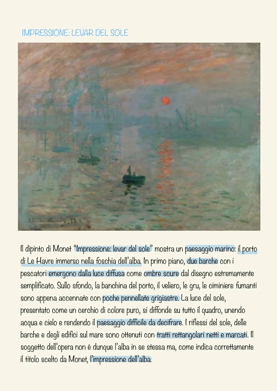 CLAUDE MONET
Claude Monet nasce a Parigi nel 1840 e a soli cinque anni si trasferisce con la
famiglia a Le Havre. A quindici anni si avvicin