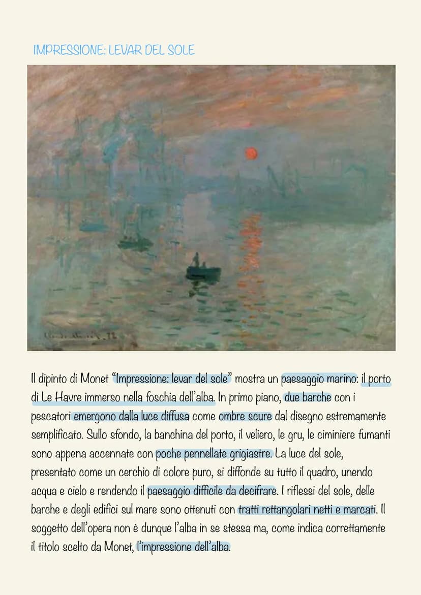 CLAUDE MONET
Claude Monet nasce a Parigi nel 1840 e a soli cinque anni si trasferisce con la
famiglia a Le Havre. A quindici anni si avvicin
