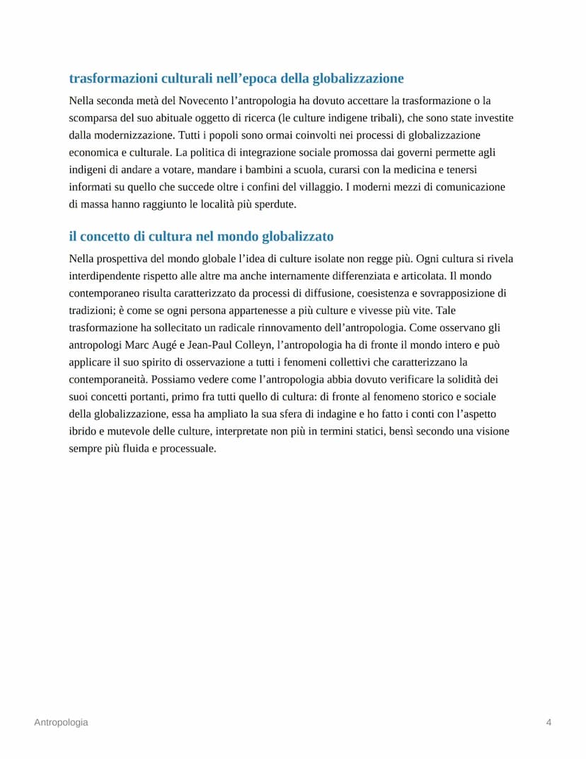 Antropologia
1. l'essere umano come animale culturale
L'antropologia si occupa dell'uomo in quanto "elaboratore di cultura". Elaborare una c