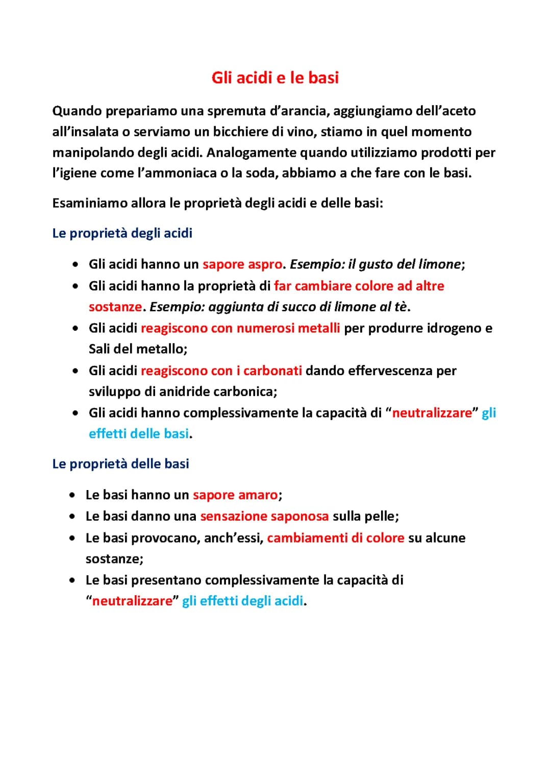 Gli acidi e le basi
