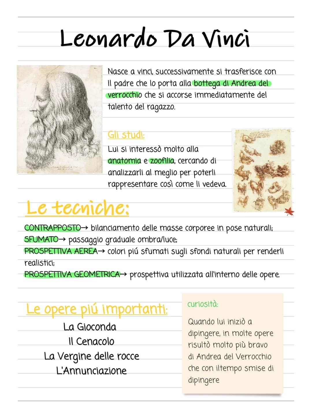 Leonardo Da Vinci
Nasce a vinci, successivamente si trasferisce con
Il padre che lo porta alla bottega di Andrea del
verrocchio che si accor