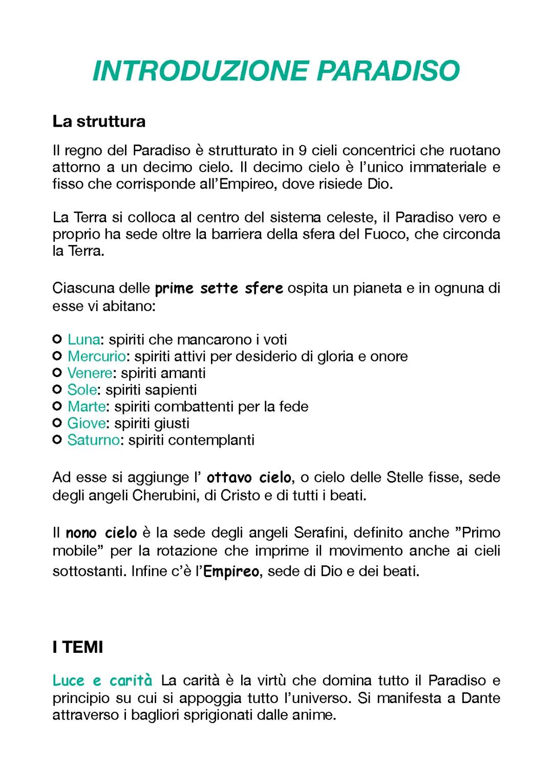 Introduzione Paradiso 