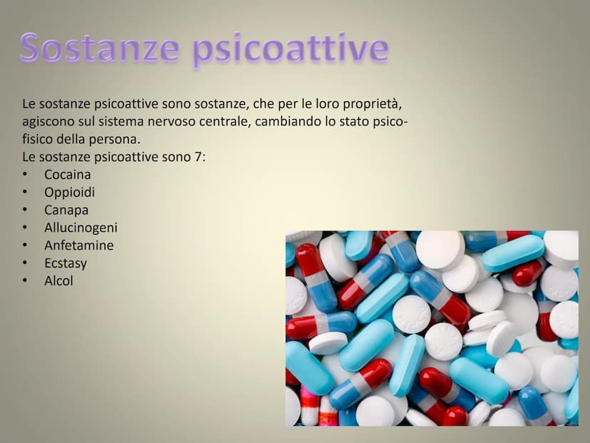 ALCOL E DROGHE
Prognt
Lucia Procopio 1B Le droghe
Secondo l'Organizzazione Mondiale della Sanità sono da
considerare sostanze stupefacenti t