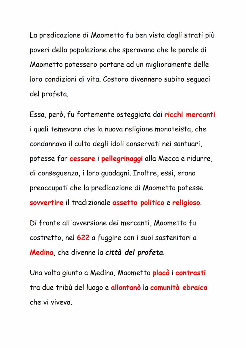L'Islam
La civiltà araba nacque nella penisola arabica, una
penisola dalla forma di un trapezio, circondata ad ovest
dal Mar Rosso, a sud da