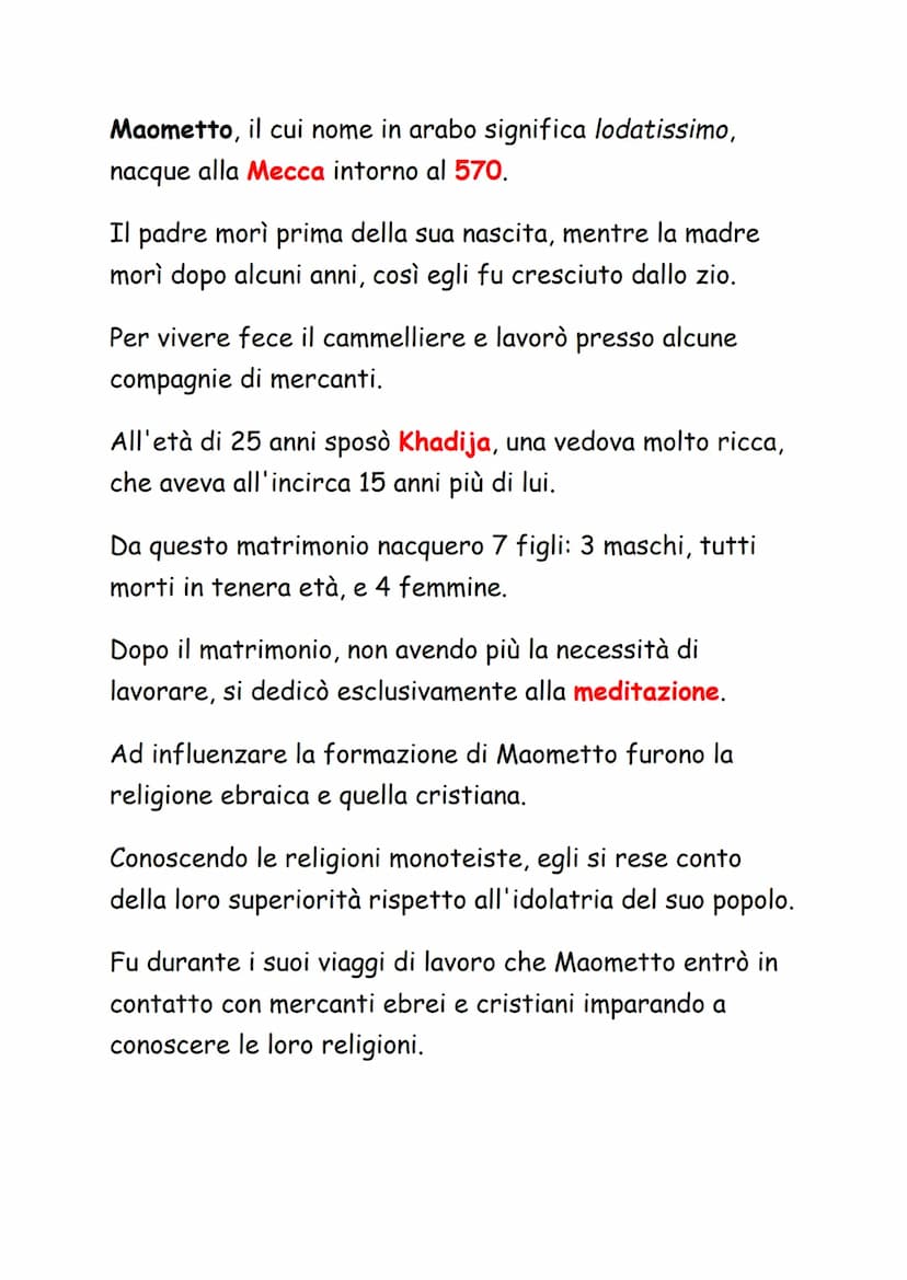 L'Islam
La civiltà araba nacque nella penisola arabica, una
penisola dalla forma di un trapezio, circondata ad ovest
dal Mar Rosso, a sud da