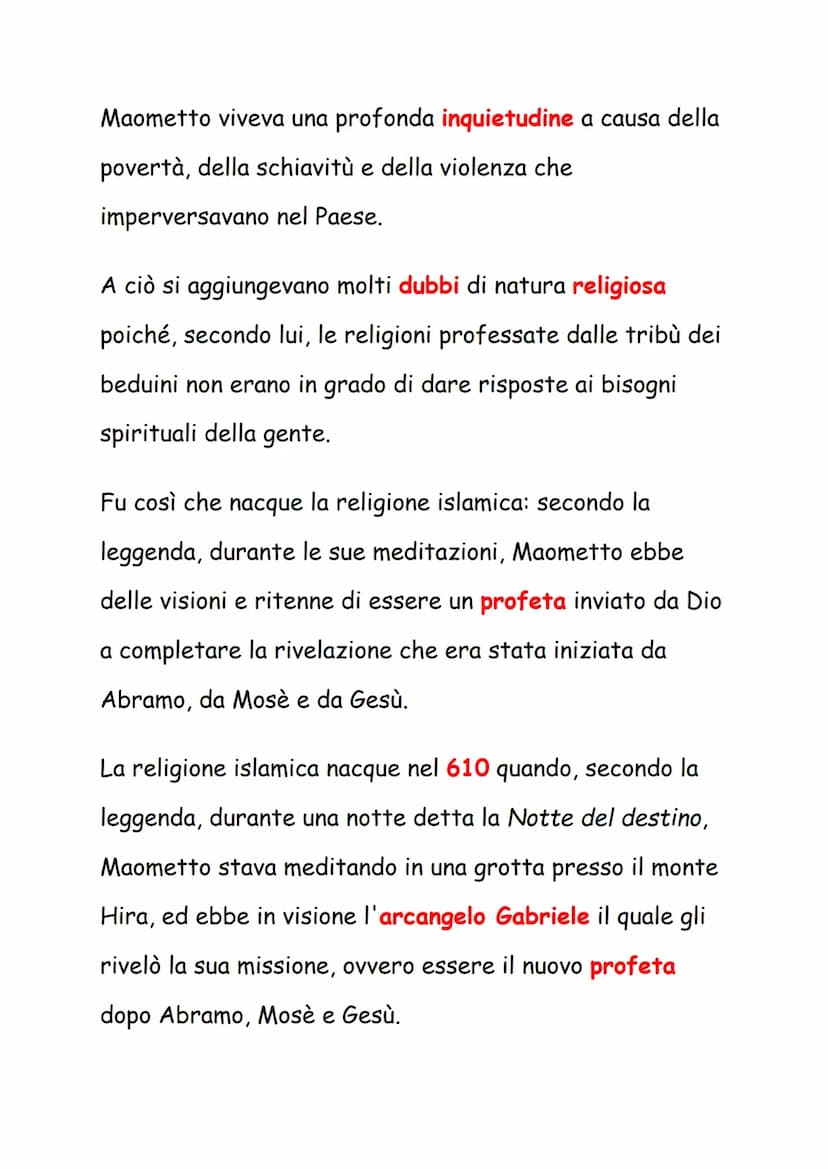 L'Islam
La civiltà araba nacque nella penisola arabica, una
penisola dalla forma di un trapezio, circondata ad ovest
dal Mar Rosso, a sud da