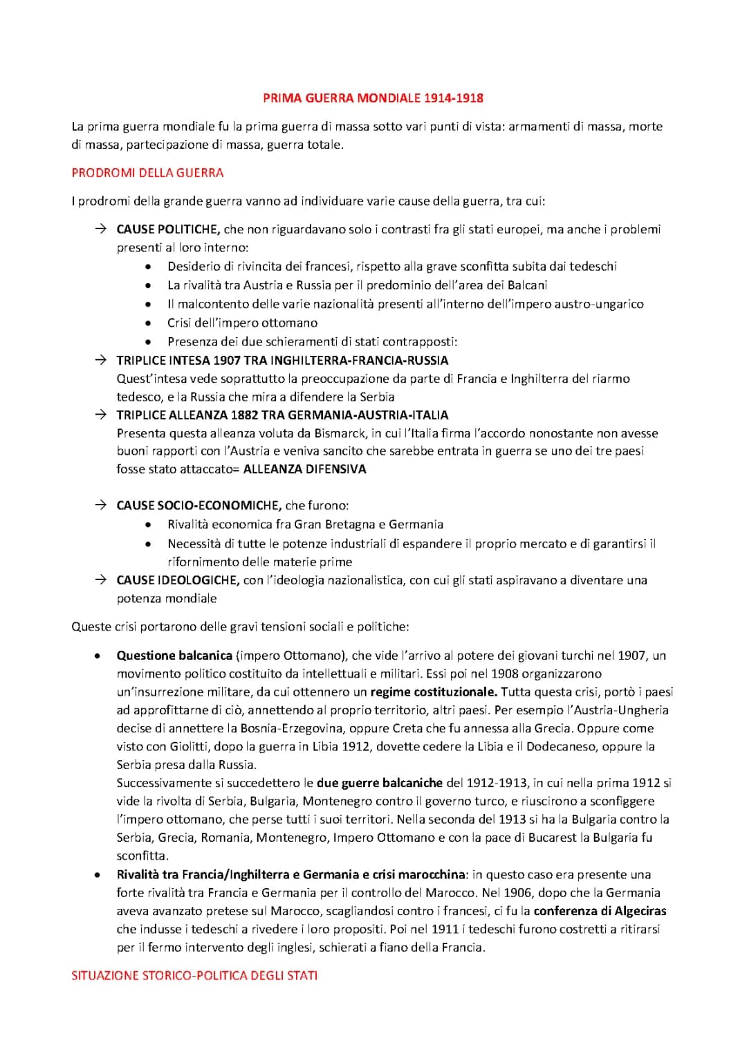 prima guerra mondiale 