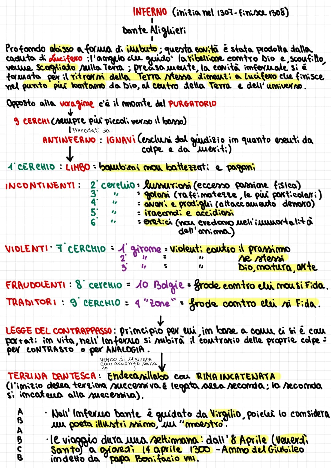 Dante Alighieri
I
Profondo abisso a forma di imbuto; questa cavità è stata prodotta dalla
caduta di Lucifero: l'angelo clue guido' la tibell