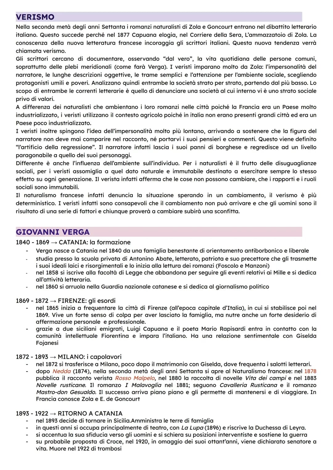 Verismo + Giovanni Verga 