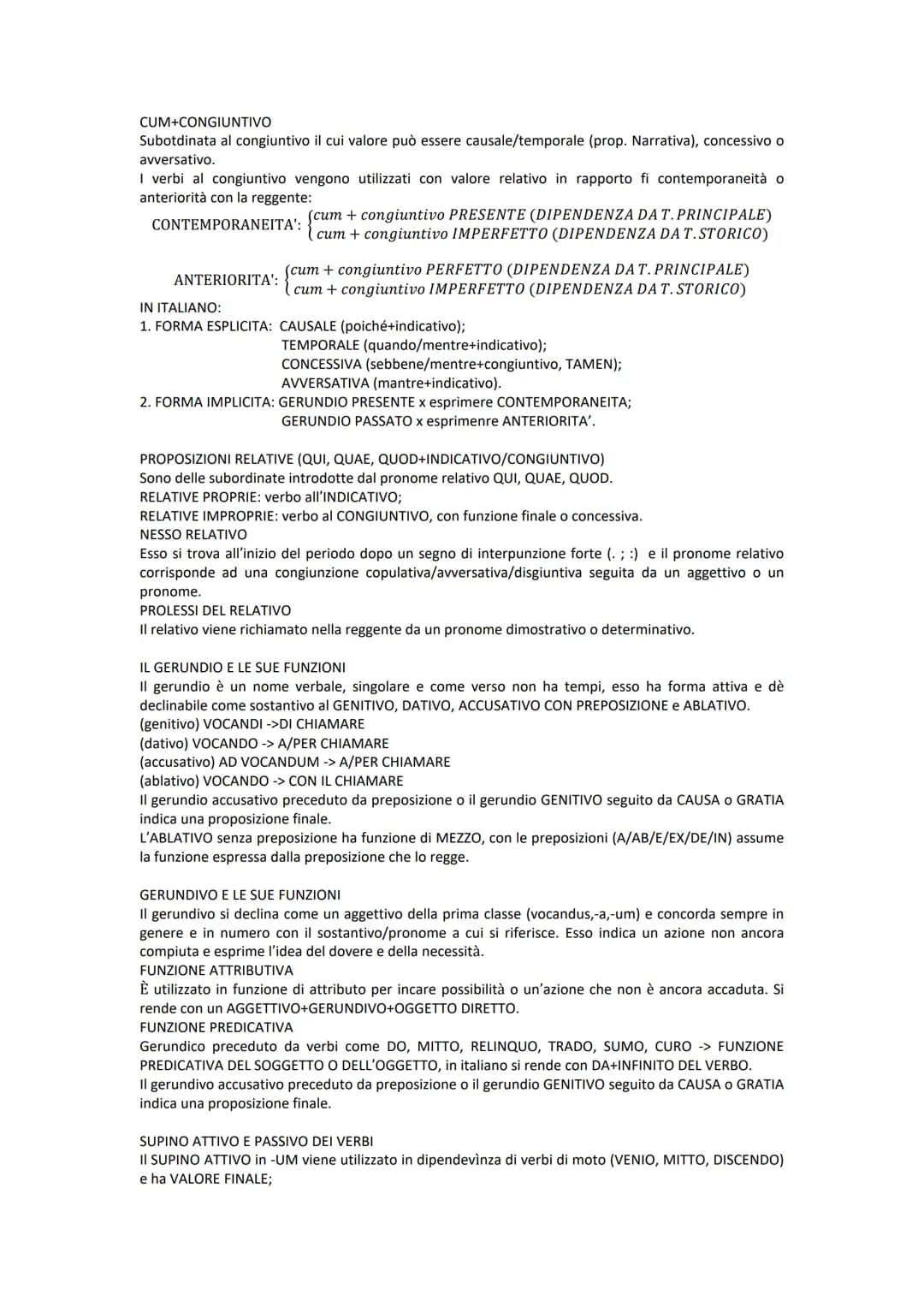 PROPOSIZIONE FINALE (UT/NE + CONGIUNTIVO)
Subordinata sempre in rapporto di contemporaneità con la reggente.
-se nella reggente è presente u