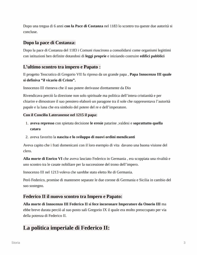 Storia
Storia
lo scontro tra impero e comuni:
In Germania due grandi casate di Baviera e Svevia erano da tempo in lotta per eleggere un
impe
