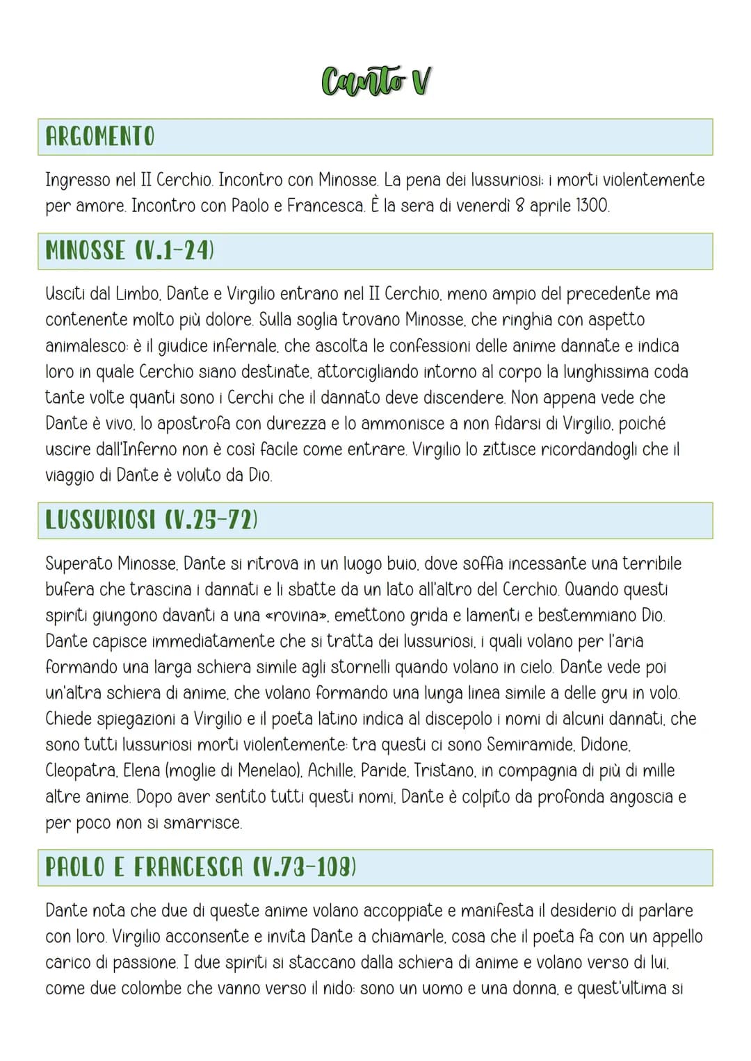 Couto V
ARGOMENTO
Ingresso nel II Cerchio. Incontro con Minosse. La pena dei lussuriosi: i morti violentemente
per amore. Incontro con Paolo