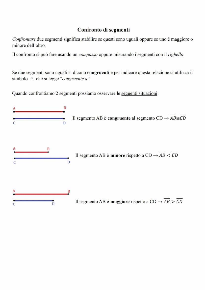 I SEGMENTI
Il segmento è una parte di linea retta delimitata da 2 punti A e B chiamati ESTREMI.
r
(
Due segmenti che hanno un estremo in com