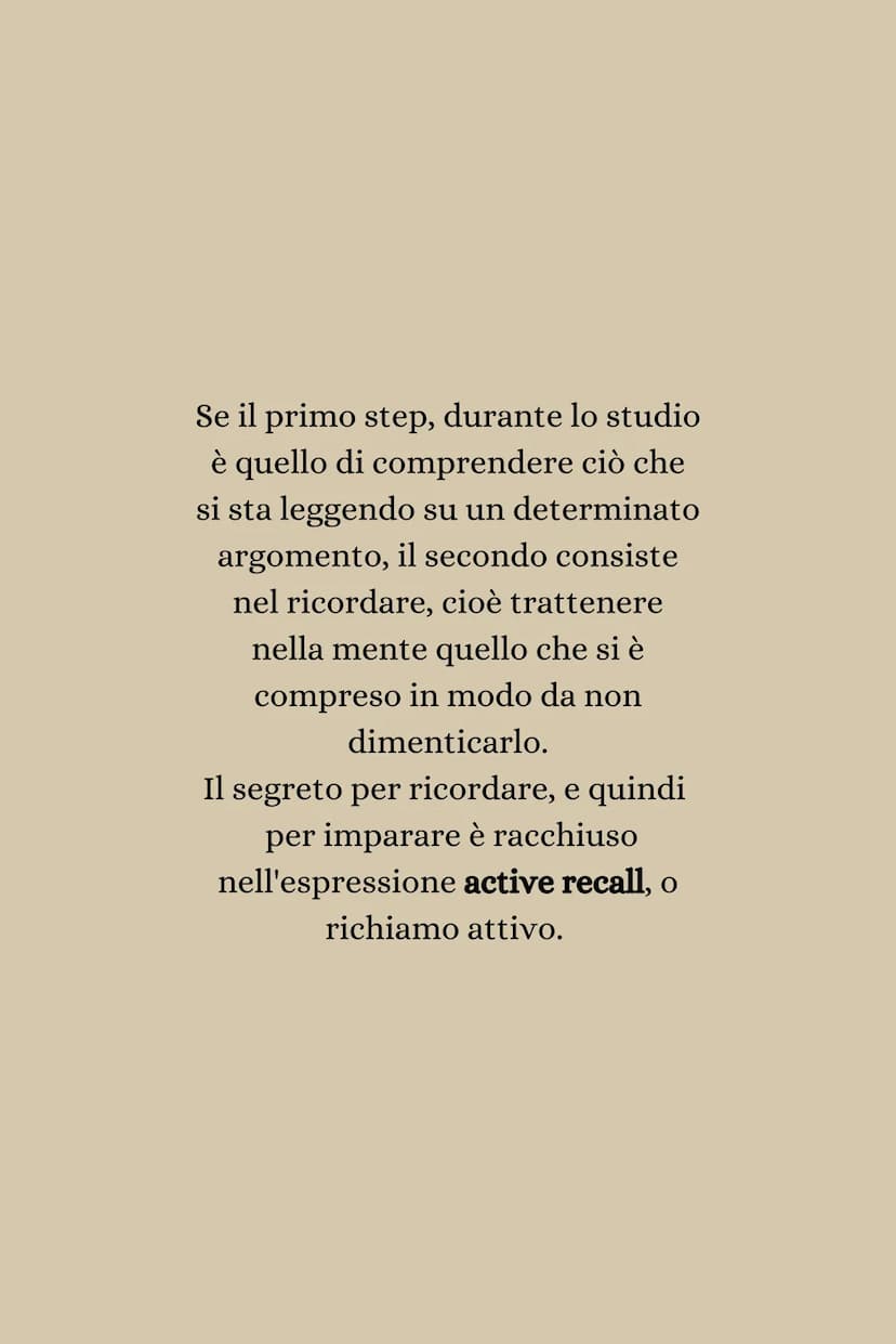 BE
active
recall
ADORS DOOD 8-1
billboyd
Jin Se il primo step, durante lo studio
è quello di comprendere ciò che
si sta leggendo su un deter
