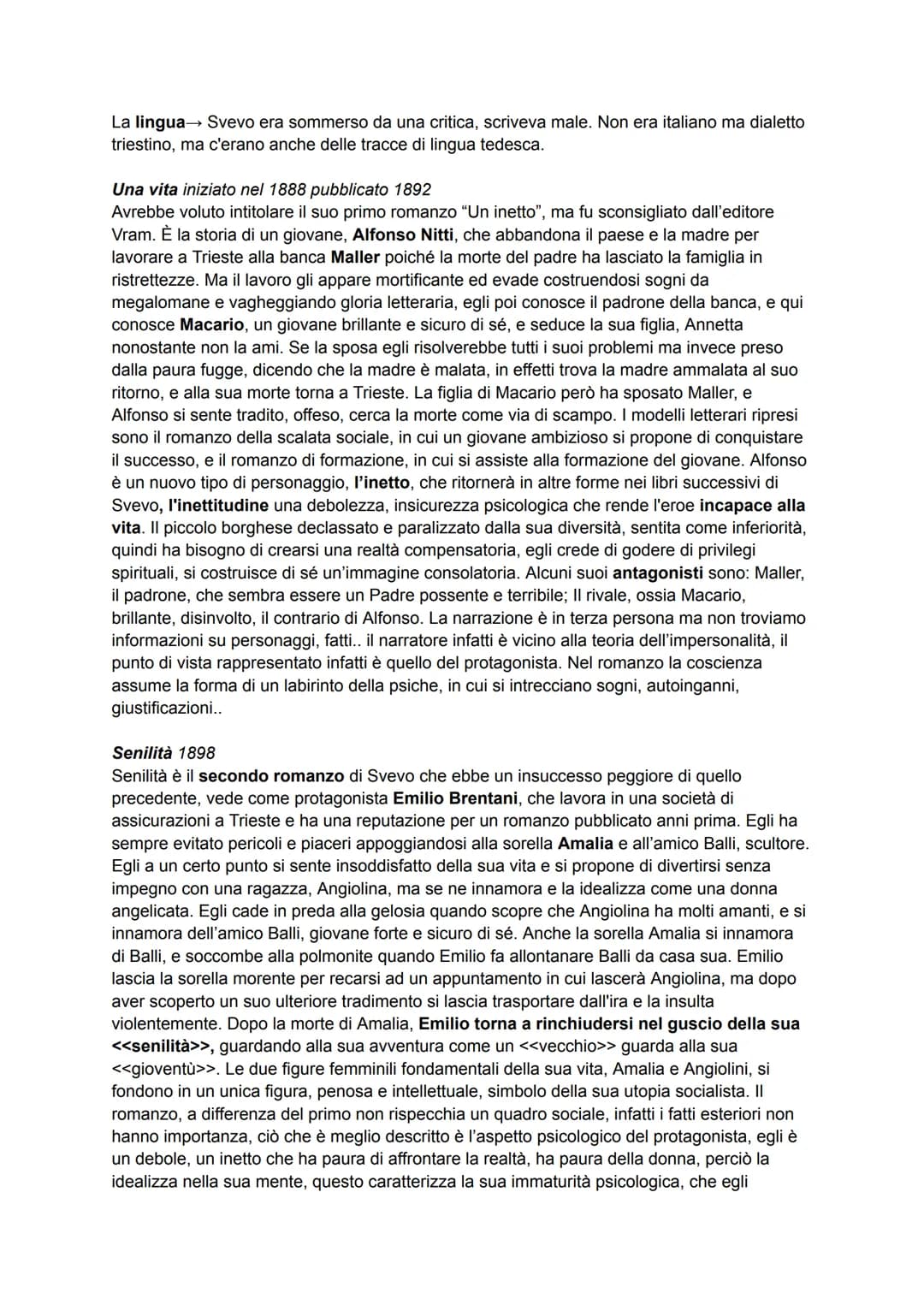Italo Svevo (1861-1928)
vita
Aron Hector Schmitz (Italo Svevo è uno pseudonimo), nacque a Trieste nel 1861 da una
famiglia borghese. Il padr