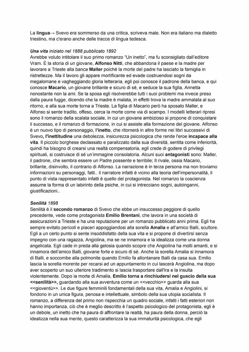 Italo Svevo (1861-1928)
vita
Aron Hector Schmitz (Italo Svevo è uno pseudonimo), nacque a Trieste nel 1861 da una
famiglia borghese. Il padr