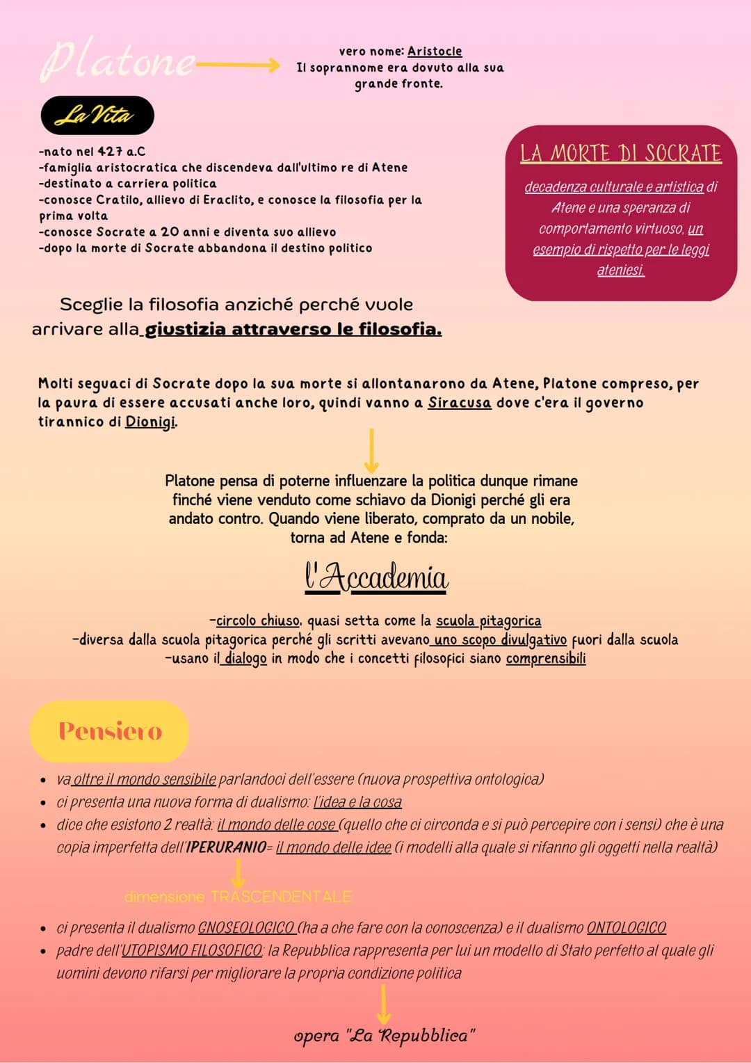 I PLURALISTI
OBBIETTIVO: conciliare la staticità di Parmenide e il movimento di
Eraclito, quindi anche l'eternità e il divenire. Inoltre tor