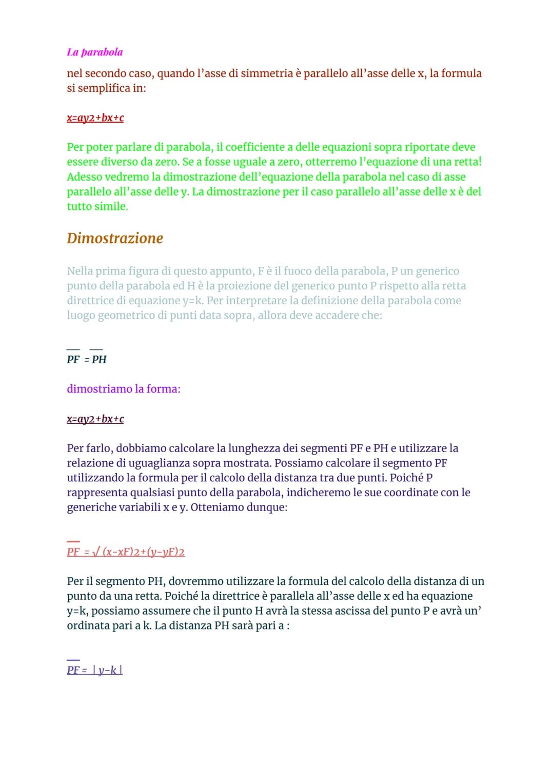 La parabola
La parabola
Che cos'è?
La parabola è il luogo geometrico dei punti equidistanti da una retta (direttrice) e da un
punto (fuoco).