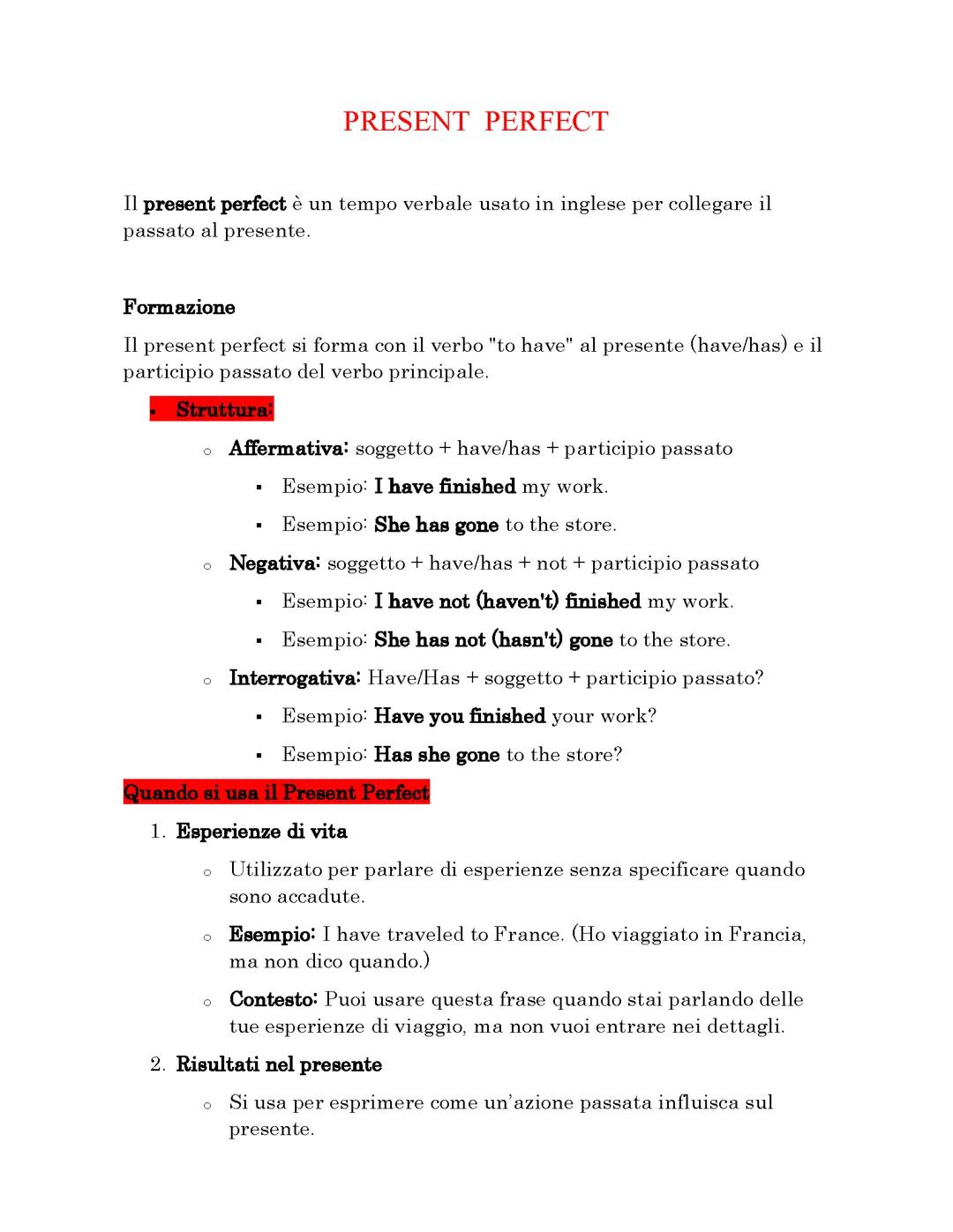 Understanding the Present Perfect Tense