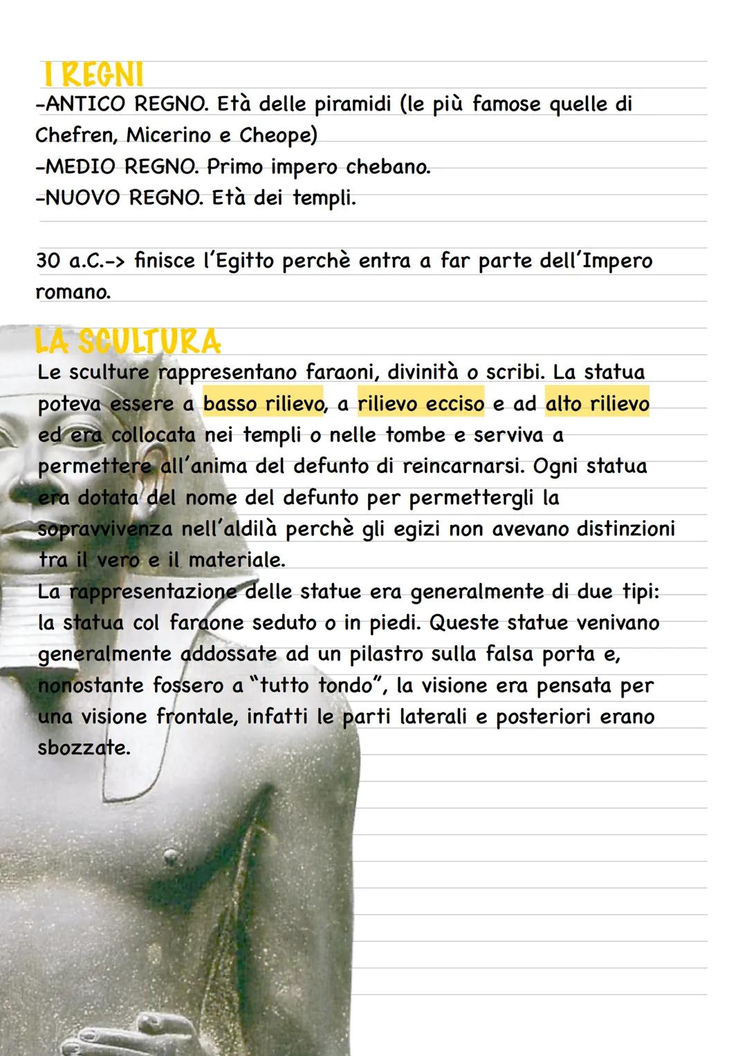 # L'ARTE EGIZIA

Sorgono grandi civiltà monumentali intorno al corso del Nilo, il
quale permetteva l'agricoltura ed era soggetto a piene. Lu
