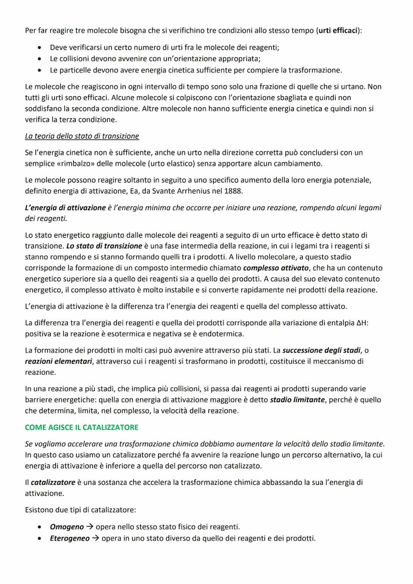 CHE COS'È LA VELOCITÀ DI REAZIONE
Lo studio di tutti gli aspetti relativi alla velocità delle trasformazioni chimiche è affrontato dalla cin