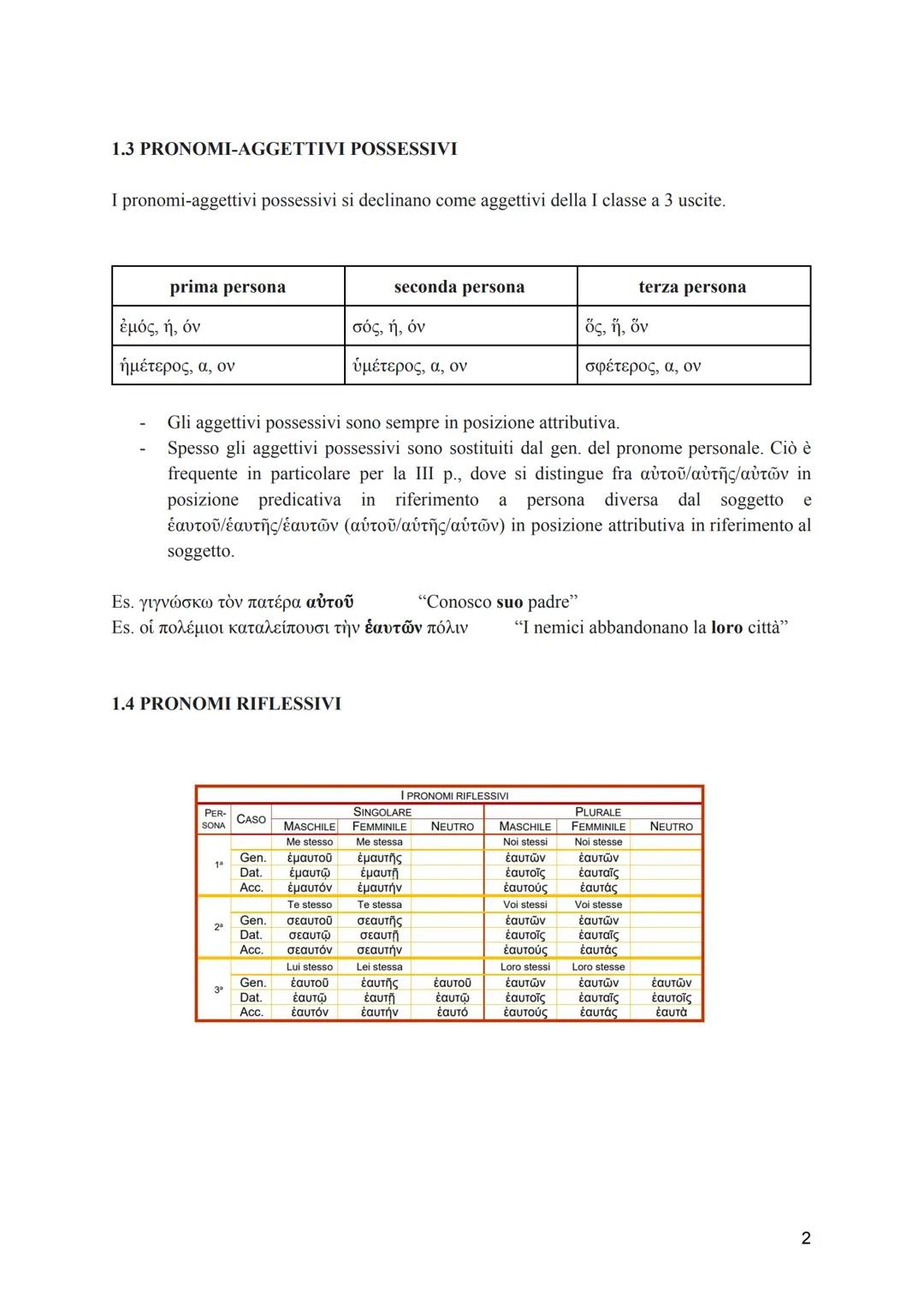 1.1 PRONOMI PERSONALI
I pronomi personali non presentano alcuna distinzione di genere e sono caratterizzati dalla
derivazione da temi divers