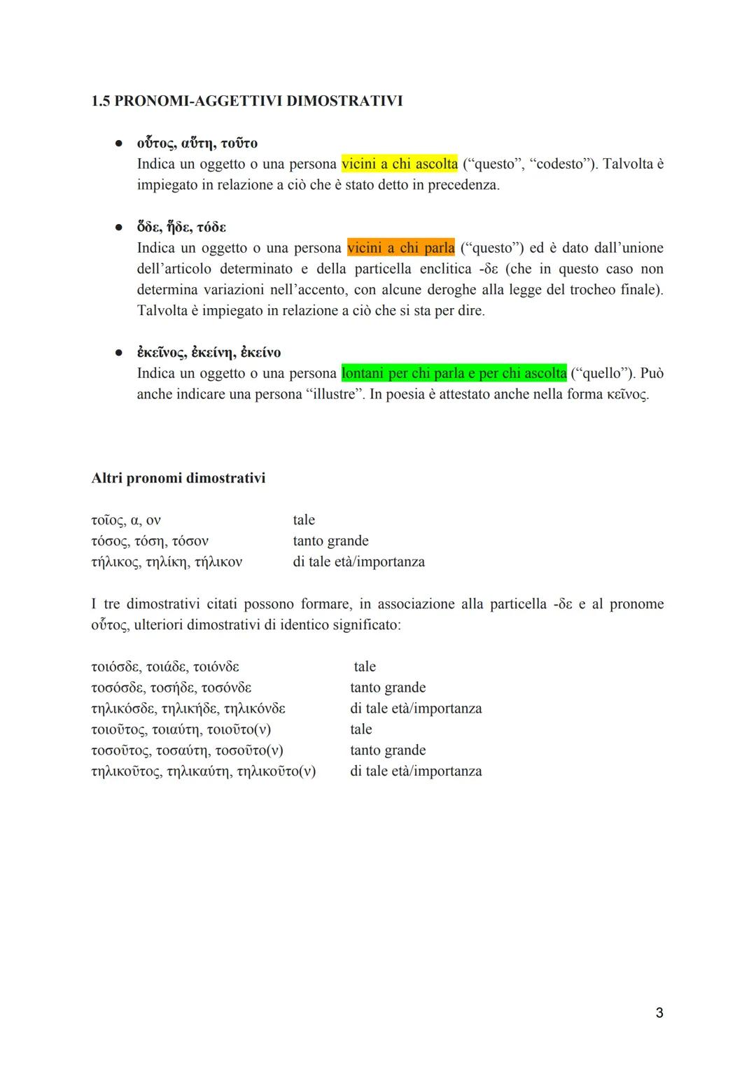1.1 PRONOMI PERSONALI
I pronomi personali non presentano alcuna distinzione di genere e sono caratterizzati dalla
derivazione da temi divers
