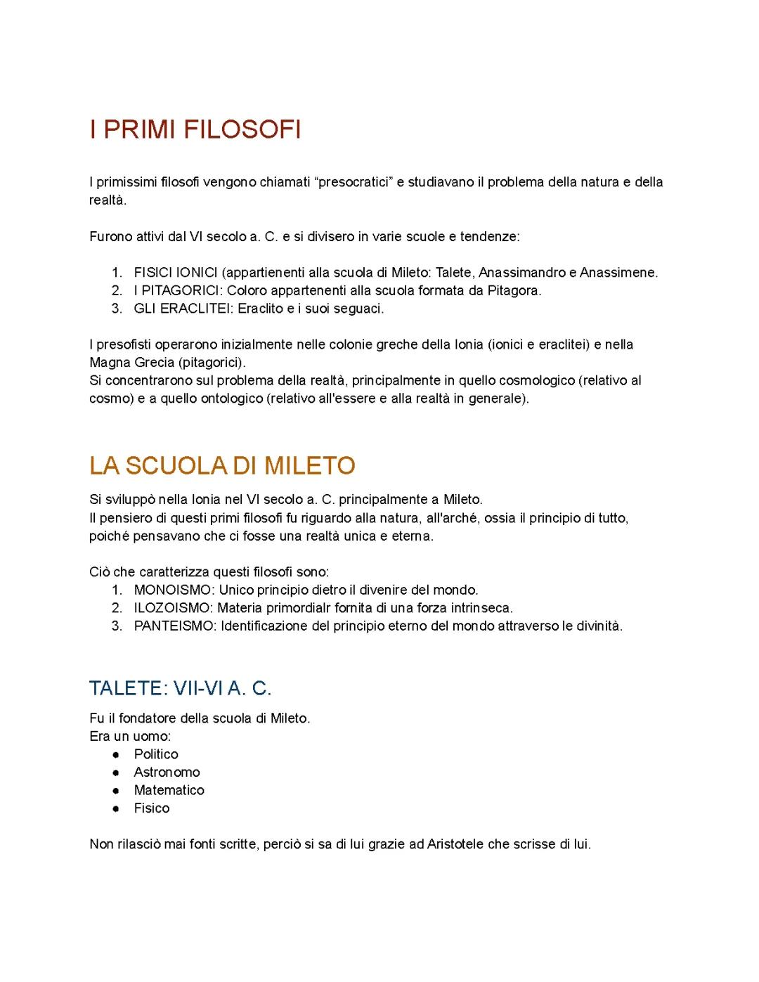 I primi filosofi