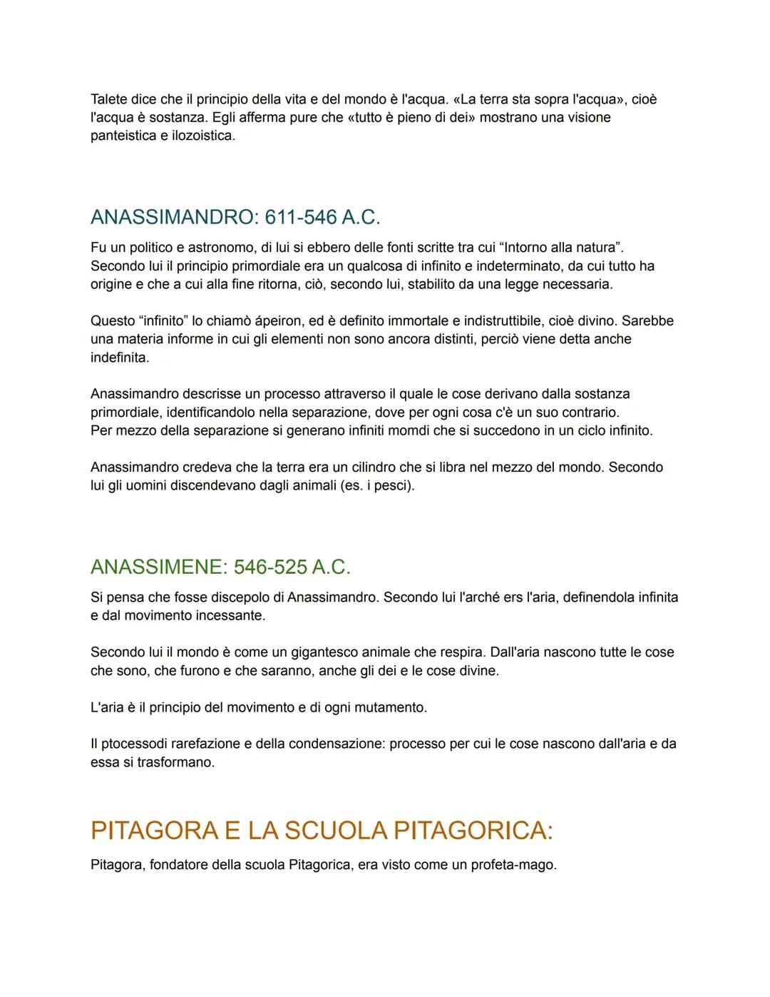 I PRIMI FILOSOFI
I primissimi filosofi vengono chiamati "presocratici" e studiavano il problema della natura e della
realtà.
Furono attivi d