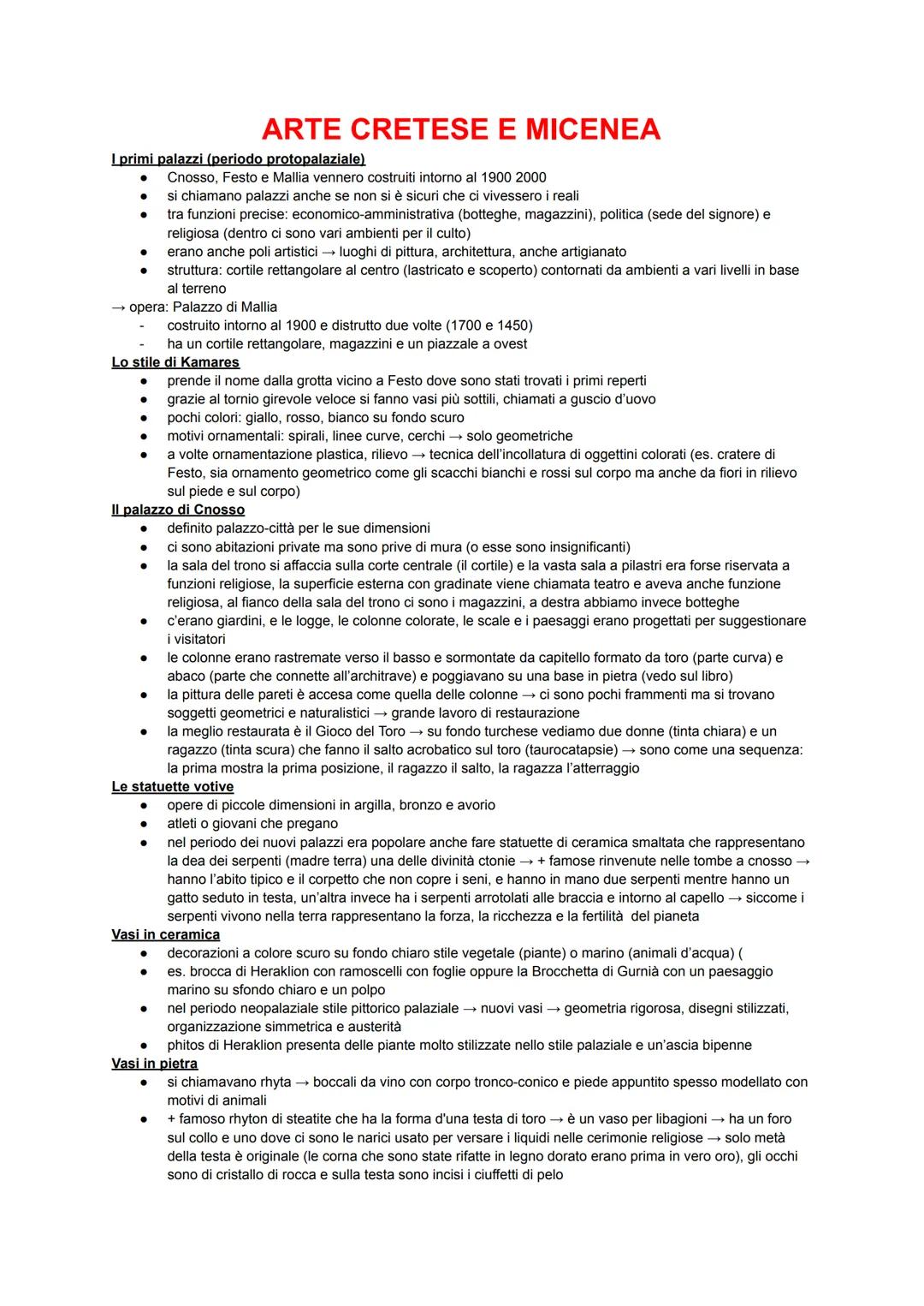 Arte Cretese e Micenea 