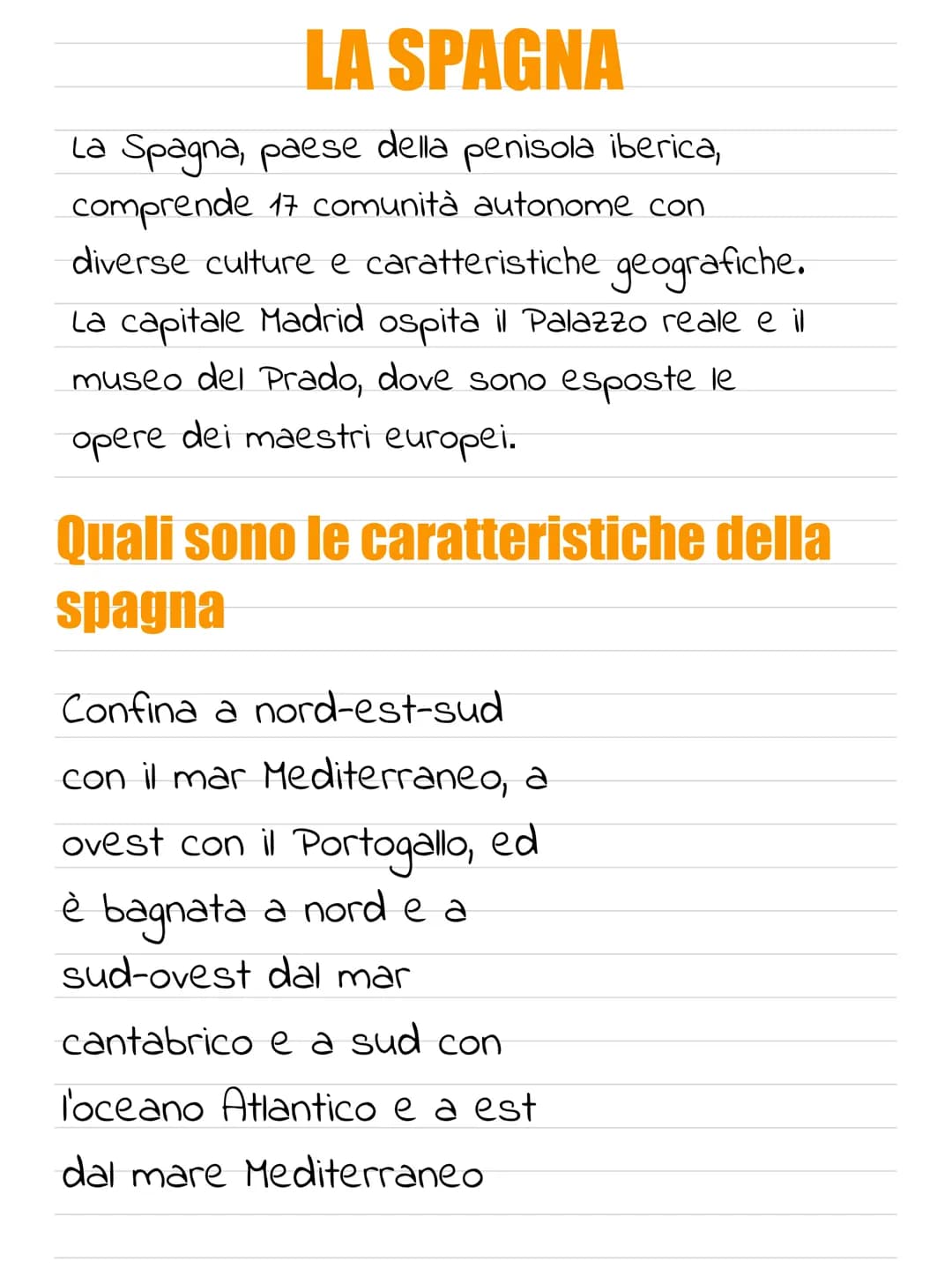 I
I LA SPAGNA
La Spagna, paese della penisola iberica,
comprende 17 comunità autonome con
diverse culture e caratteristiche geografiche.
La 