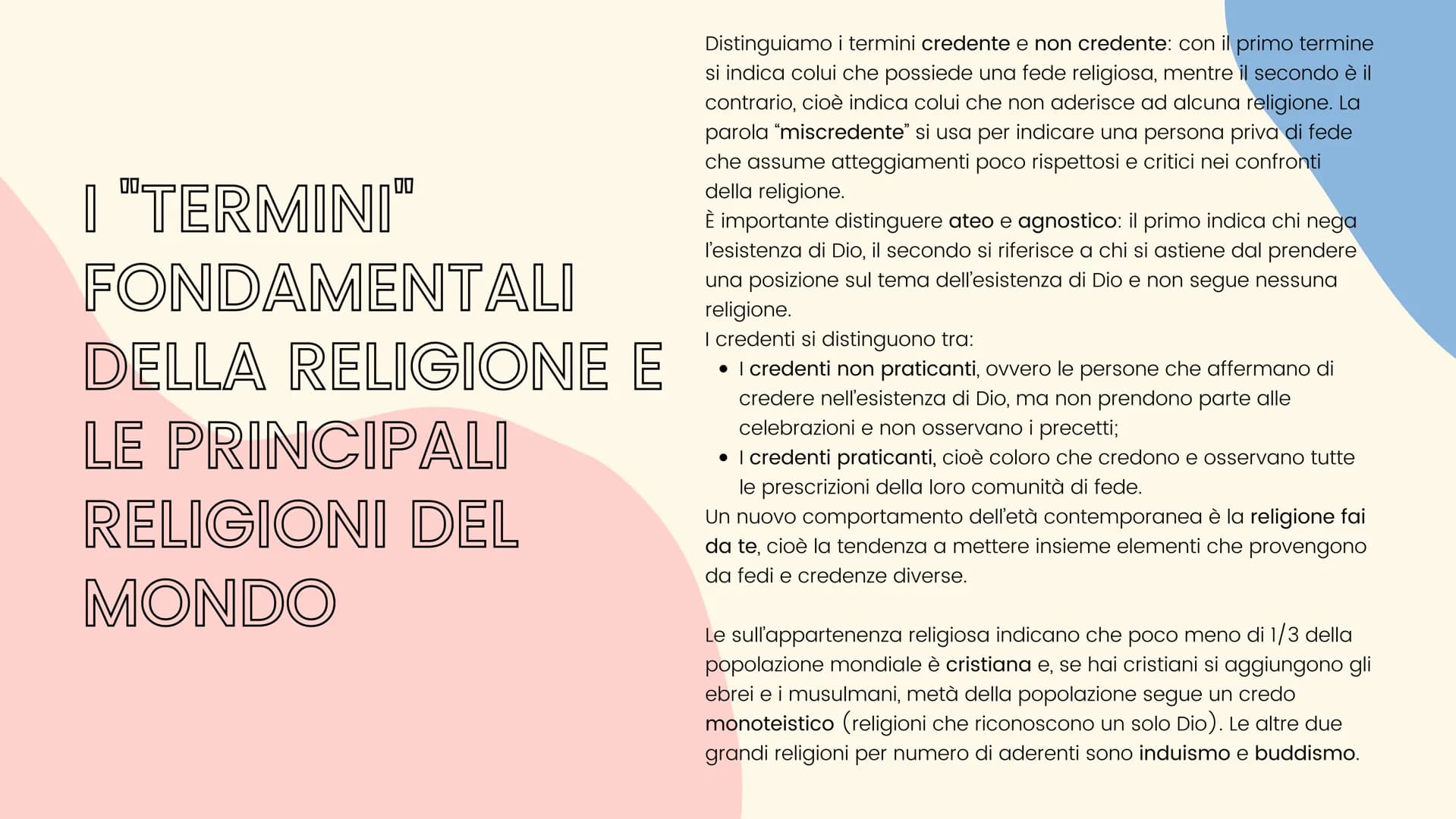 LE RELIGIONI + C+
ISLAM
CRESCENT AND STAR
CHRISTIANITY
LATIN CROSS
L'ESPERIENZA
RELIGIOSA
L'esperienza religiosa è una delle più coinvolgent