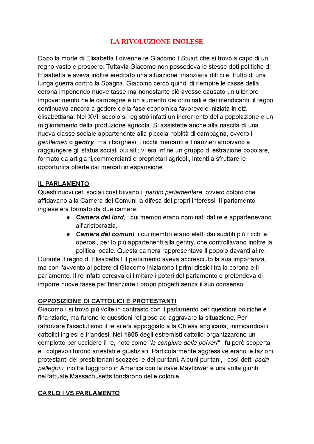 Rivoluzione Inglese e Assolutismo Russo: Riassunto Completo