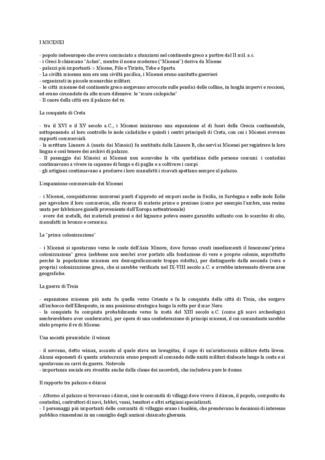 Micenei, medioevo ellenico, nascita delle poleis, Sparta, Atene e Guerre Persiane