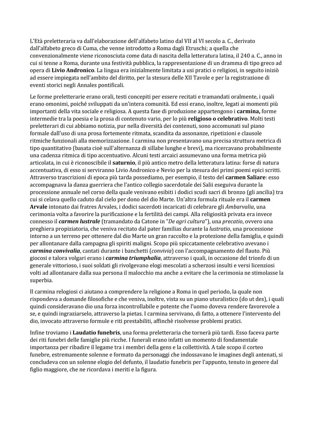 # LETTERATURA LATINA

L'origine di Roma: secondo la leggenda, Roma venne fondata il 21 aprile del 753 a.C. da Romolo, figlio
del dio Marte e