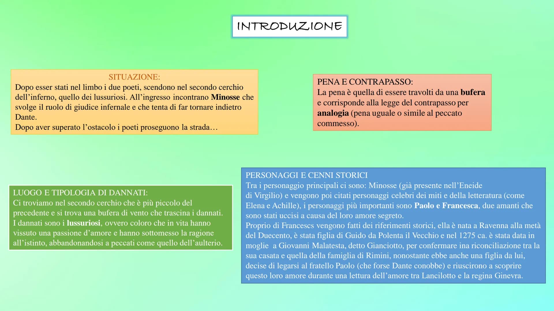 Inferno (canto V)
COSA ACCADRÀ QUANDO
DANTE E VIRGILIO
ENTRERANNO NEL SECONDO
CERCHIO DELL'INFERNO, IL
CERCHIO DEI LUSSURIOSI? INTRODUZIONE

