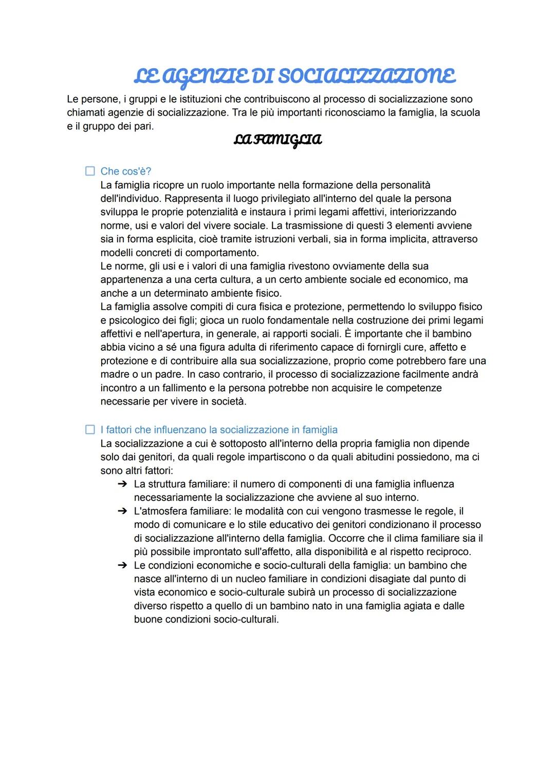 # LA SOCIALIZZAZIONE

Il processo di socializzazione

Che cos'è la socializzazione?

E' il processo tramite il quale apprendiamo comportamen