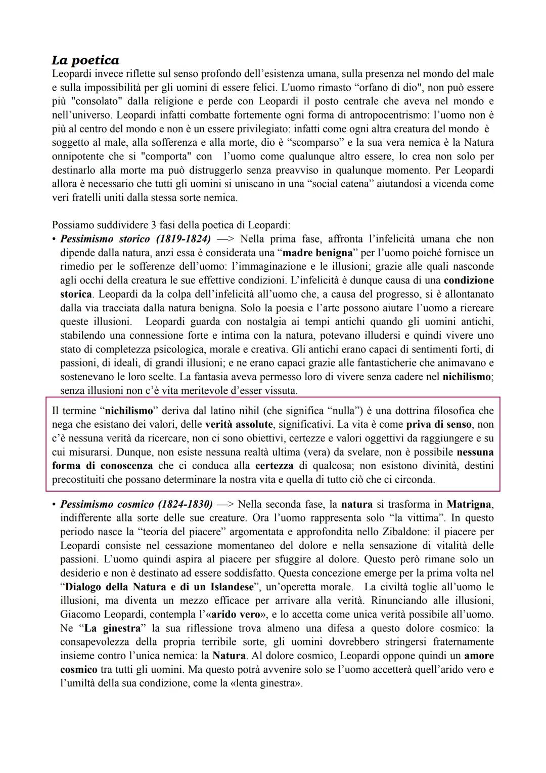 Giacomo Leopardi
La Vita
Leopardi nasce a Recanati il 29 giugno 1798 da una famiglia nobile ma in decadenza. È ritenuto il
maggior poeta del