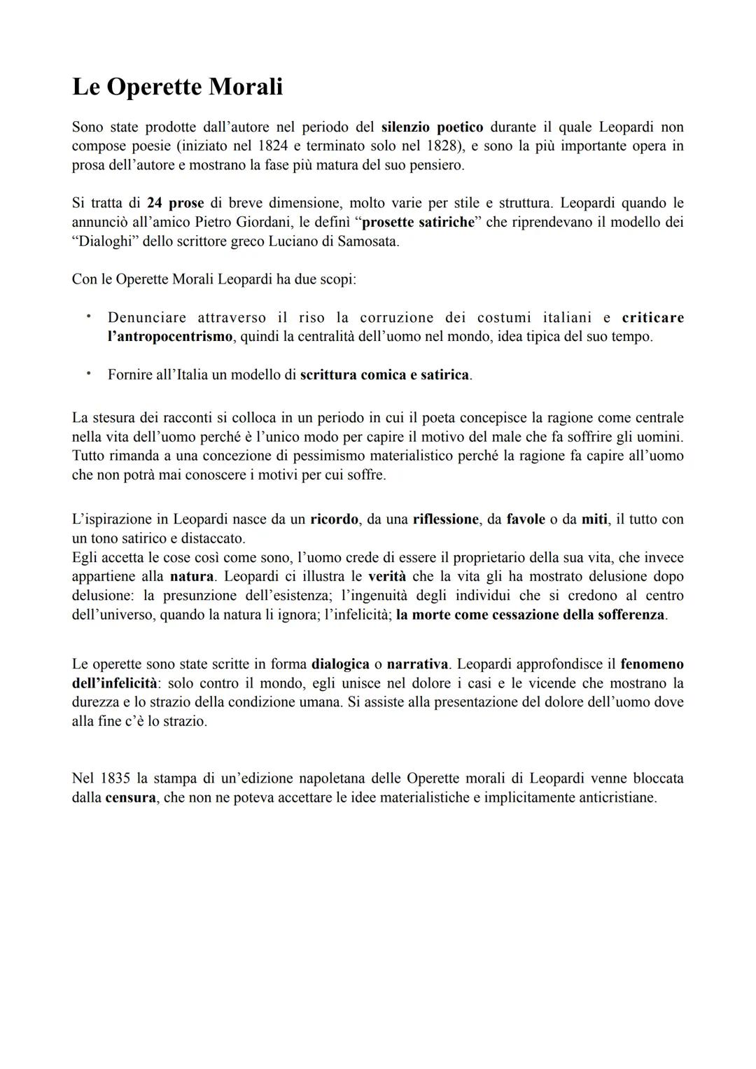Giacomo Leopardi
La Vita
Leopardi nasce a Recanati il 29 giugno 1798 da una famiglia nobile ma in decadenza. È ritenuto il
maggior poeta del