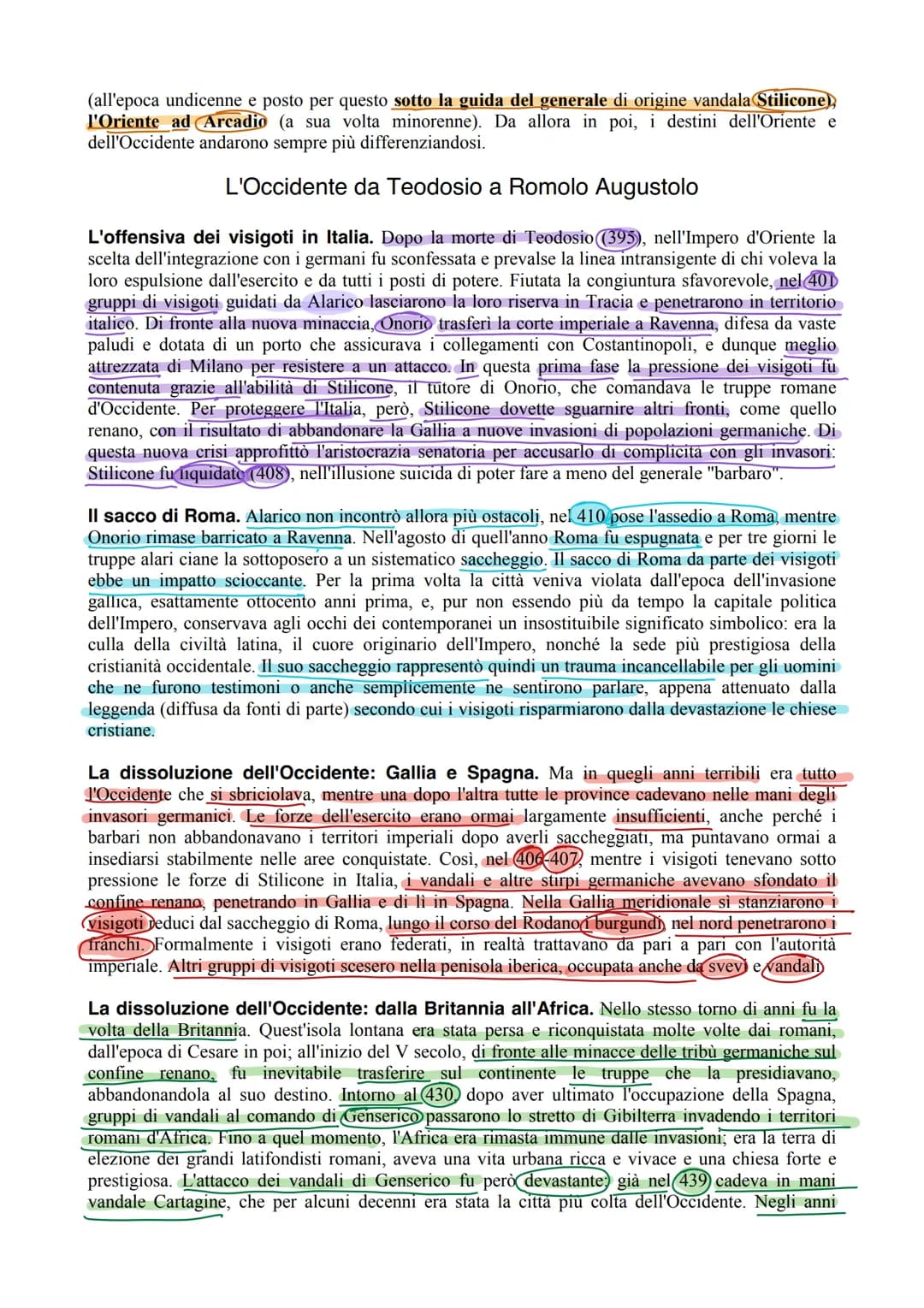 Oriente e Occidente dall'unità alla rottura:
tra Costantino e Romolo Augustolo
Il mondo romano dalla morte di Costantino a Teodosio
Un proge