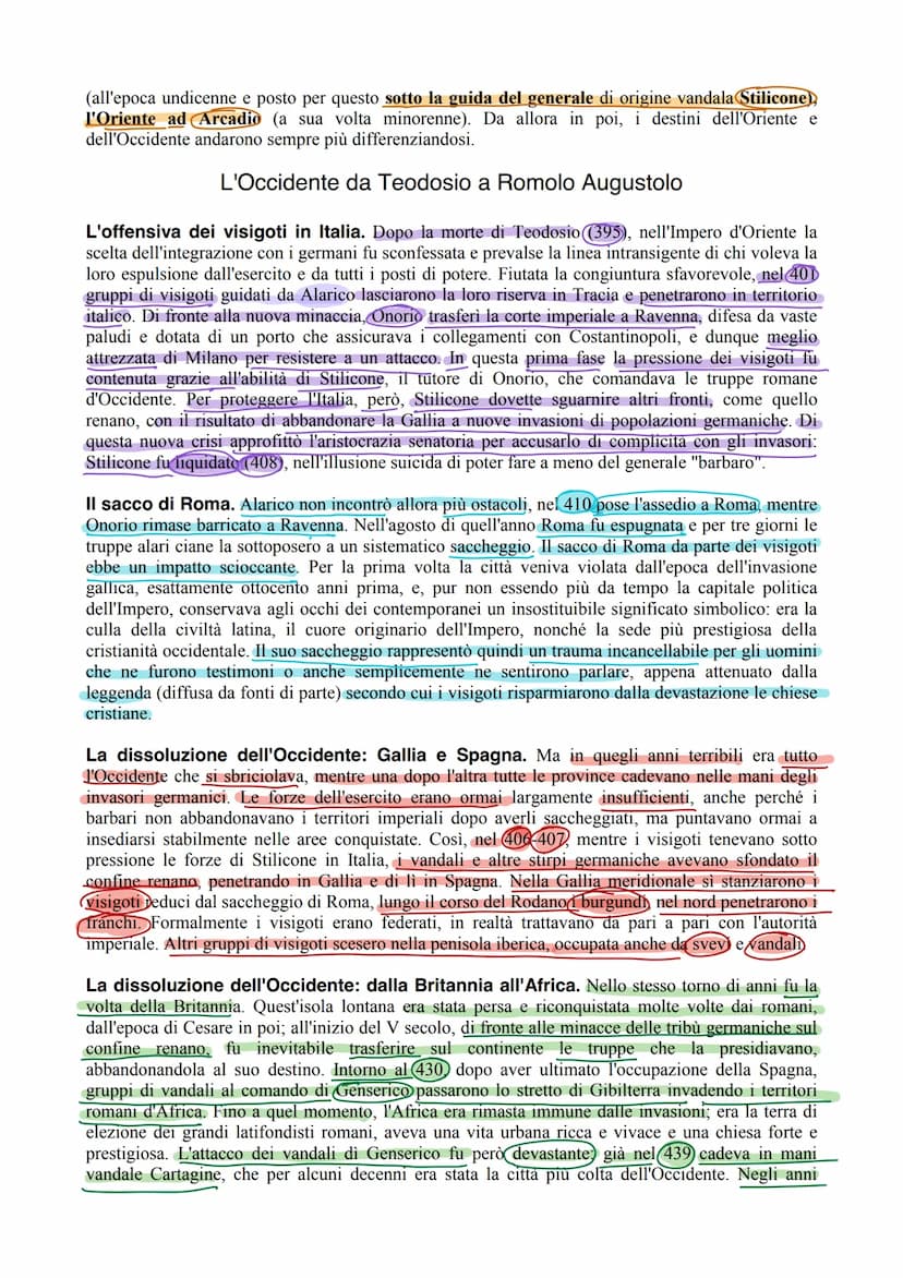 Oriente e Occidente dall'unità alla rottura:
tra Costantino e Romolo Augustolo
Il mondo romano dalla morte di Costantino a Teodosio
Un proge