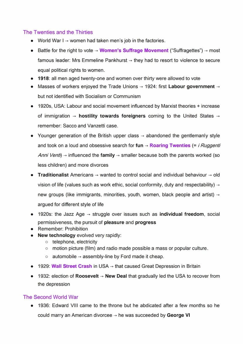 History and society
The turn of the century
The Edwardian Age
• Election (1906) → resulted in a victory for the Liberal Party
Culmination of