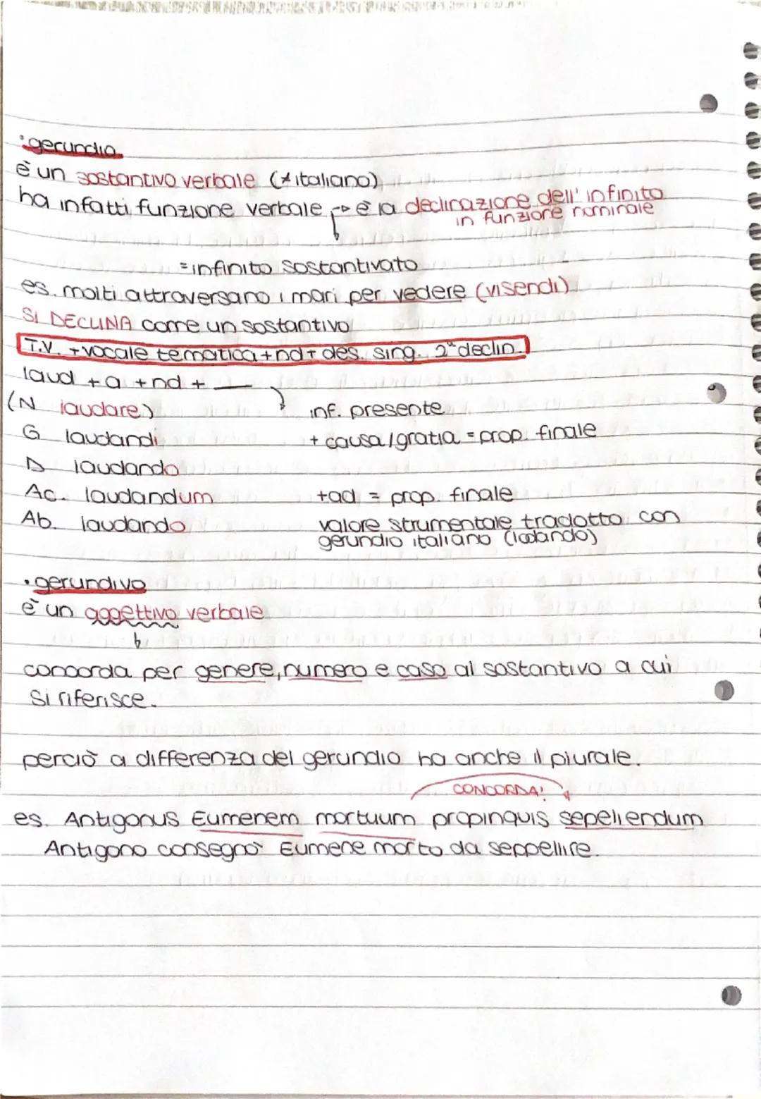 gerundio
è un sostantivo verbale (italiano)
ha infatti funzione verbale è la declinazione dellinfinit
funzione ruminale
Finfinito sostantiva