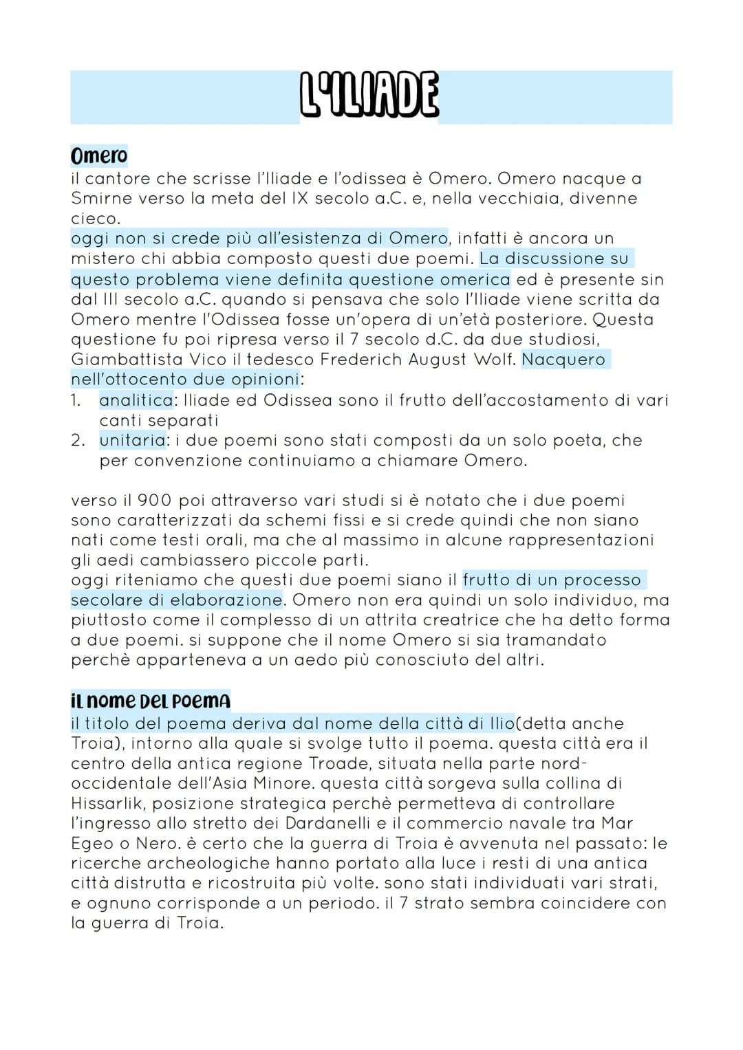 
<h2 id="introduzionealliliadeperragazzidellascuolamedia">Introduzione all'Iliade per ragazzi della scuola media</h2>
<p>Omero è il cantore 