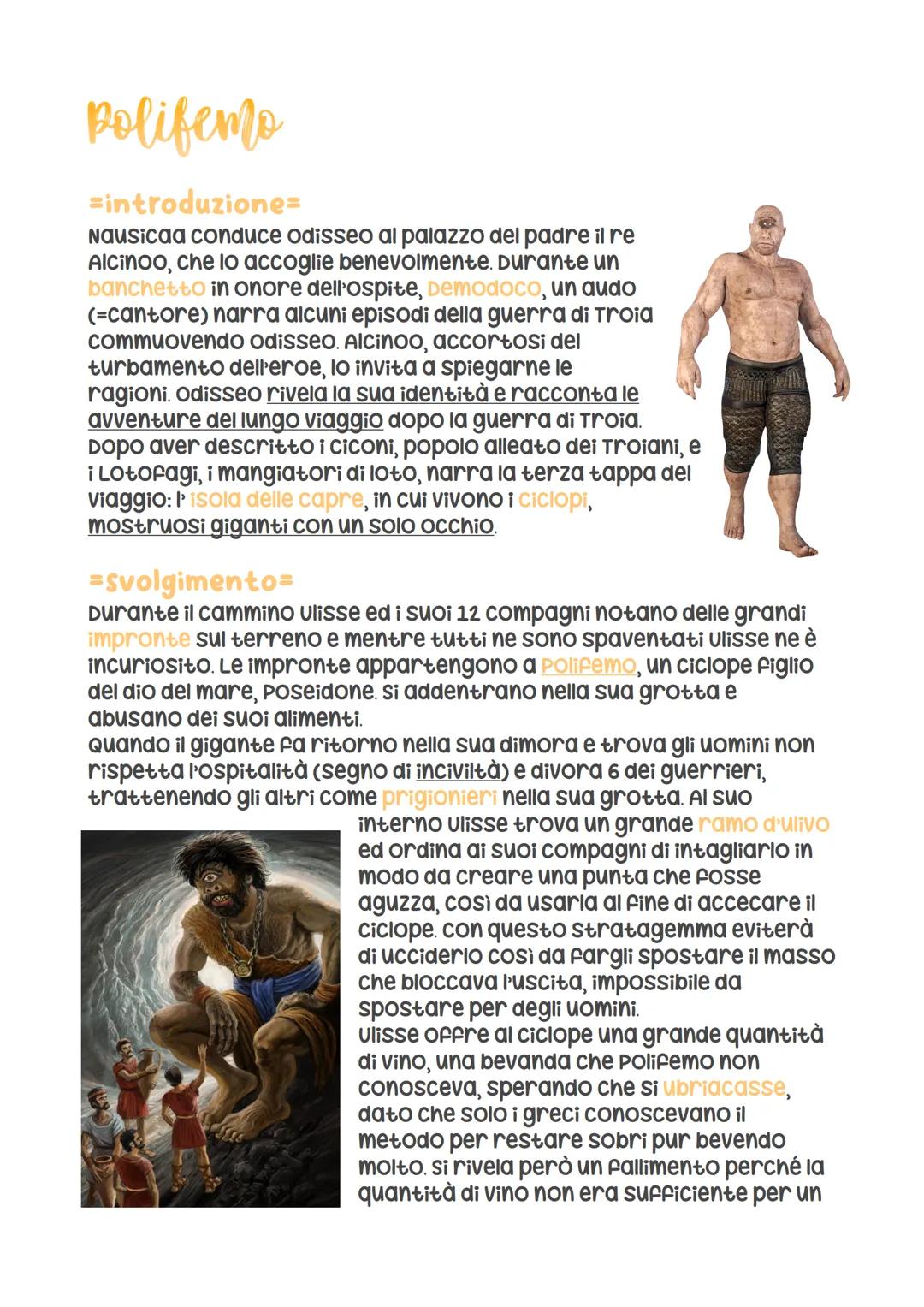 # Polifemo

=introduzione=
Nausicaa conduce odisseo al palazzo del padre il re
Alcinoo, che lo accoglie benevolmente. Durante un
banchetto i