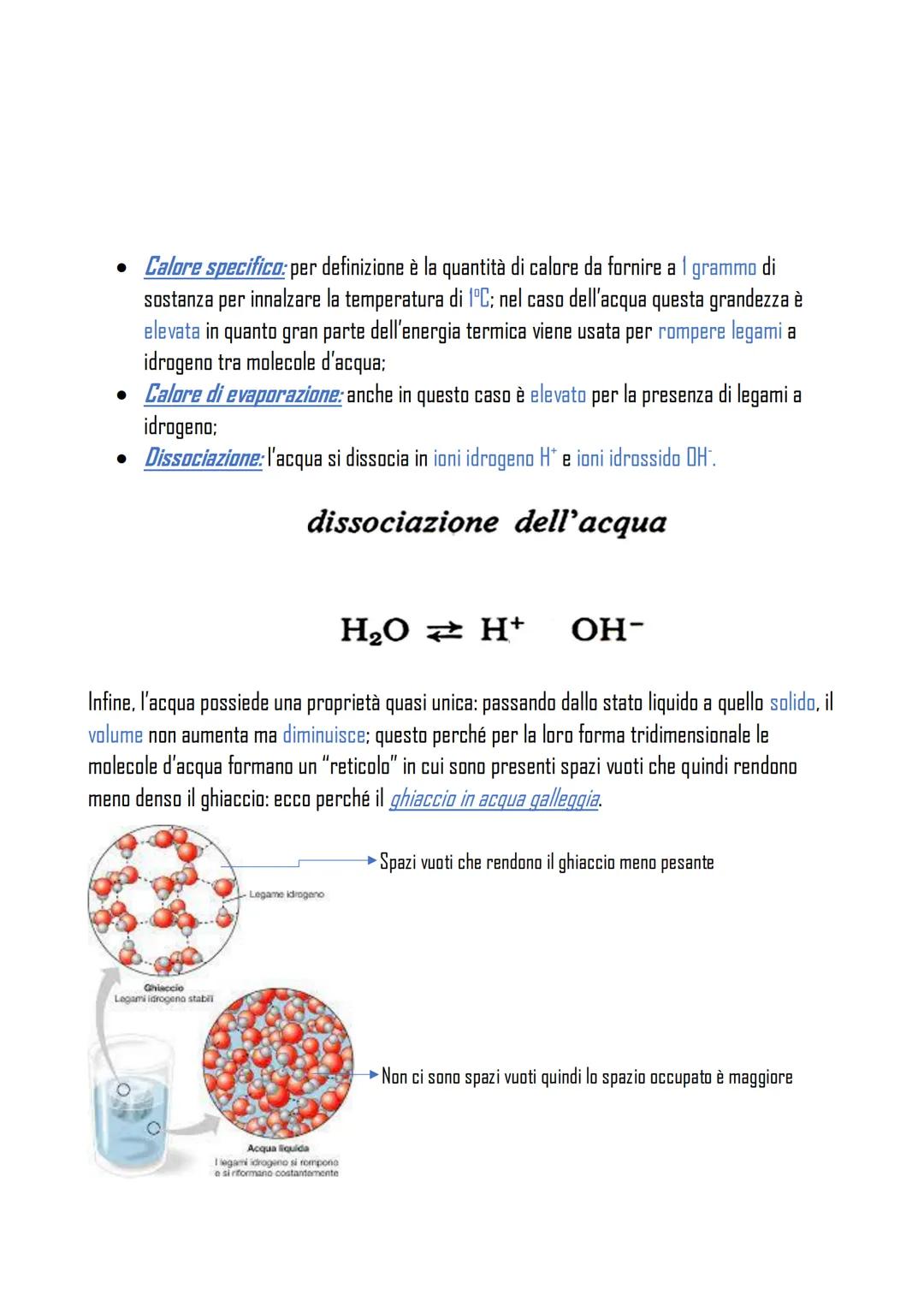 L'ACQUA E LE SUE PROPRIETÁ
L'acqua, insieme alle biomolecole, rappresenta una molecola fondamentale per la vita. Dal punto
di vista chimico 