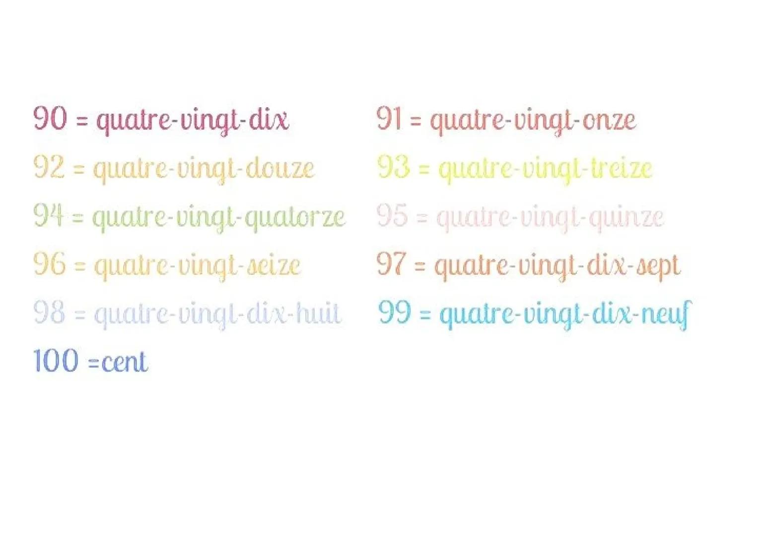 1 numeri francesi da 0 a 100
0 = zéro
2 = deux
4 = quatre
6 = six
8 = huit
10 = dix
12 = douze
14 = quatorze
16 = seize
18 = dix-huit
20 = v