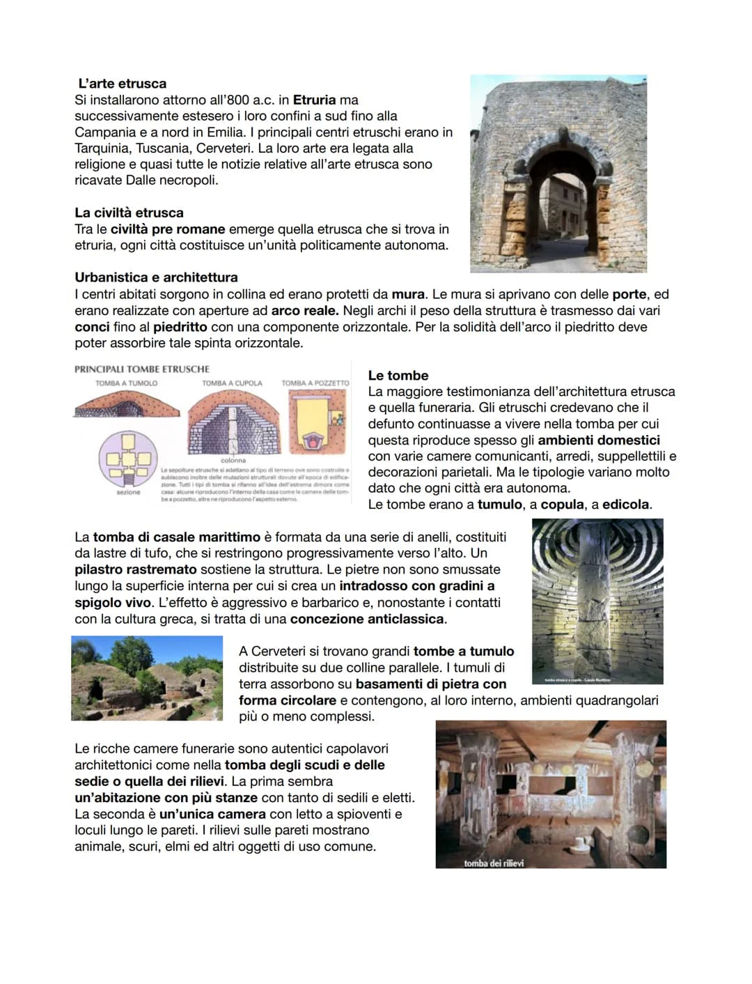 L'arte etrusca
Si installarono attorno all'800 a.c. in Etruria ma
successivamente estesero i loro confini a sud fino alla
Campania e a nord 